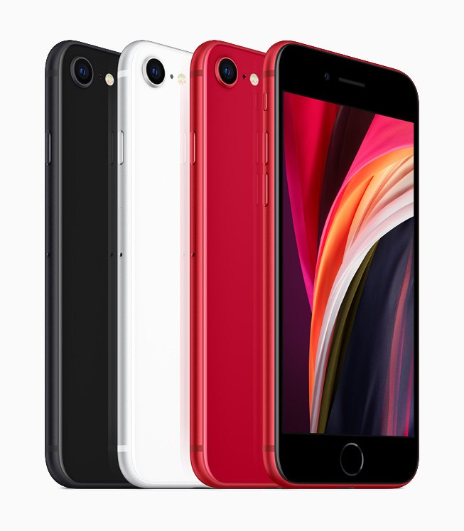 Second-generation iPhone SE: iPhone 8 body, A13 chip, $399, announced by press release in lockdown
